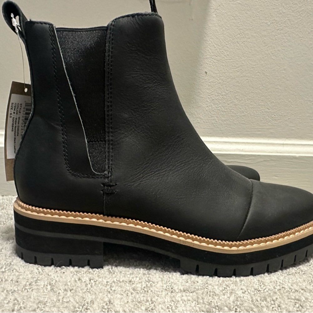Water Resistant Black Leather Boots